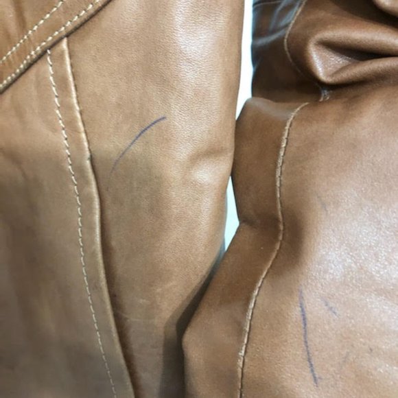 WOMANS RUDSAK RARE CHIC LUXURY CLASSIC LEATHER FUR PATROL JACKET SIZE LARGE - Picture 8 of 12